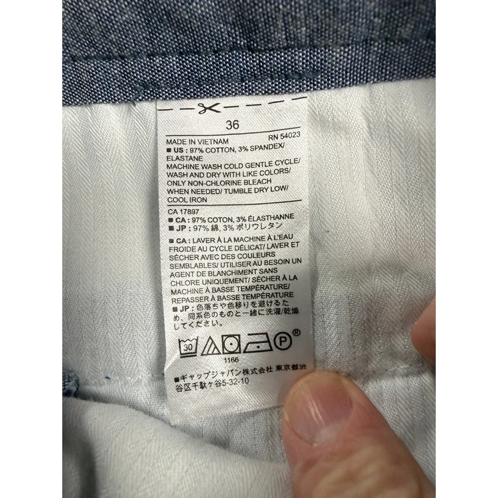 Banana Republic Aiden Club Short Men's 38 Blue & White Gingham Chino‎ DadCore